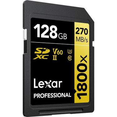 Lexar Professional 1800x SDXC UHS-II Card GOLD Series 128GB - (3-Pack)