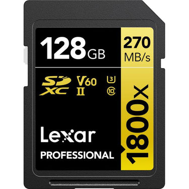 Lexar Professional 1800x SDXC UHS-II Card GOLD Series 128GB - (3-Pack)