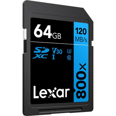 Lexar 64GB High-Performance 800x UHS-I SDXC Memory Card BLUE Series - (2-Pack)