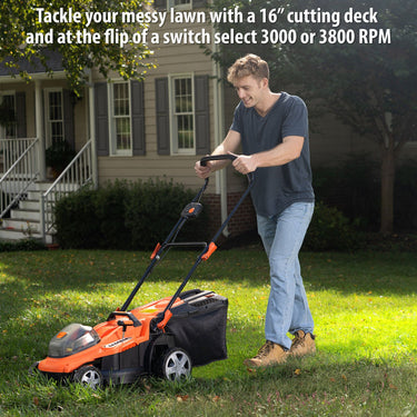 Deco Home Cordless Rechargeable Lawn Care Bundle, 40V 16" Lawn Mower and 20V Leaf Blower