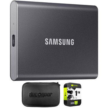 Samsung Portable SSD T7 USB 3.2 2TB Gray with Hard EVA Case and 1 Year Warranty