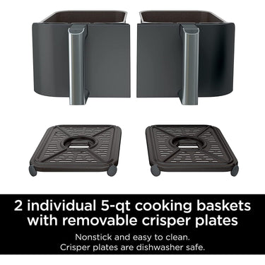 Ninja DZ401 Foodi 6-in-1 10-qt. XL 2-Basket Air Fryer - Refurbished
