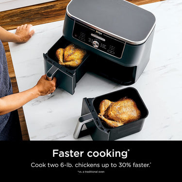 Ninja DZ401 Foodi 6-in-1 10-qt. XL 2-Basket Air Fryer - Refurbished