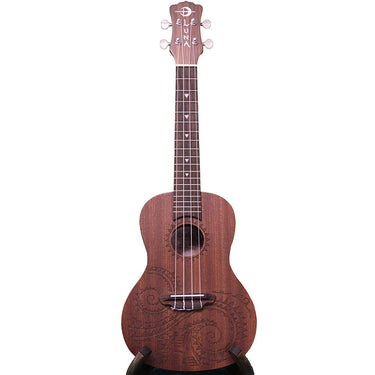 Luna Tattoo Concert Mahogany Ukulele w/ Gig Bag Satin Natural + 1 Year Warranty