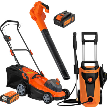 Deco Home Outdoor Equipment Bundle - Electric Mower, Leaf Blower, and Power Washer