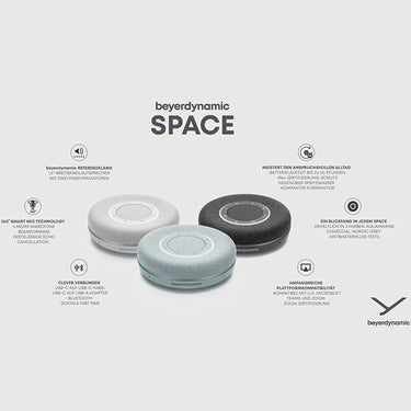 BeyerDynamic SPACE Wireless Bluetooth Personal Speakerphone, Aqua Marine