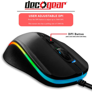 Deco Gear Mechanical Keyboard Cherry MX Red, Anti-Ghost, Custom RGB, Bundled Gaming Mouse