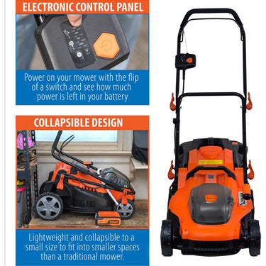 Deco Home 16-in Deck Cordless Lawn Mower - LM01 - Open Box