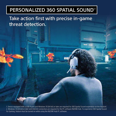 Sony INZONE H9 Wireless Gaming Headset, White - WHG900N/W Bundle with Case