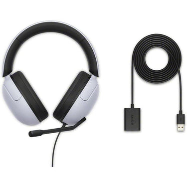 Sony INZONE H3 Wired Gaming Headset, White + Deco Gear Wood Headphone Holder