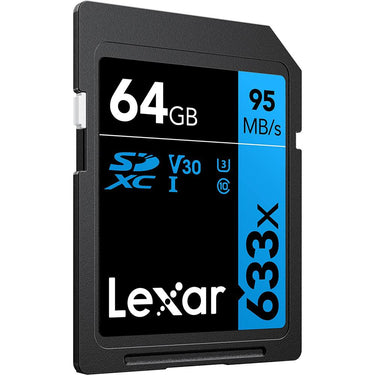 Lexar 64GB Professional 633x SDXC Class 10 Memory Card Up to 95 Mb/s Open Box