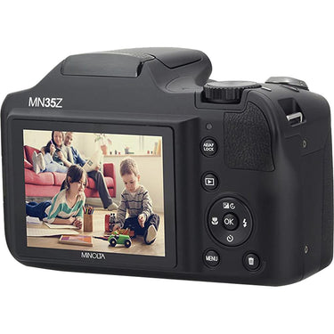 Minolta MN35Z-BK 20MP 35X Optical Zoom Wi-Fi Bridge Camera - Black - Open Box