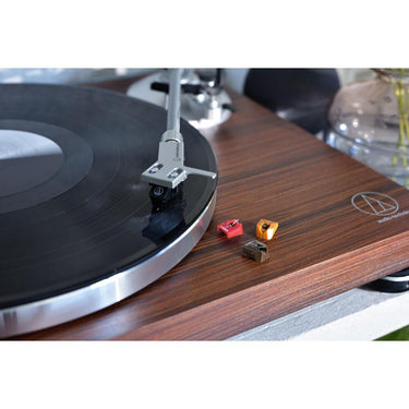 Audio-Technica AT-LPW50BT-RW Bluetooth Turntable Manual Belt-Drive w/ Accessories Bundle