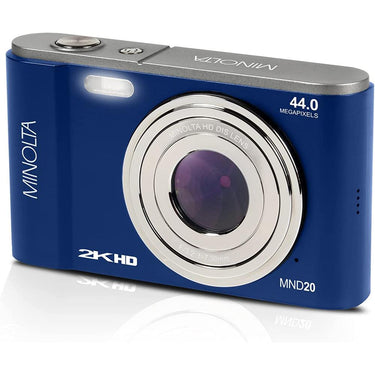 Minolta MND20 44 MP 2.7K Ultra HD Digital Camera, Blue w/ Accessories Bundle