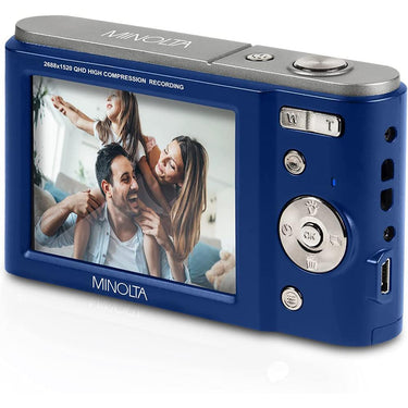 Minolta MND20 44 MP 2.7K Ultra HD Digital Camera, Blue w/ Accessories Bundle