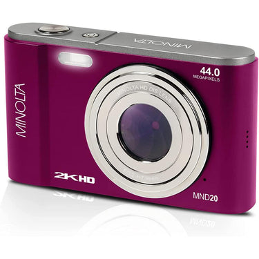Minolta MND20 44 MP 2.7K Ultra HD Digital Camera, Magenta w/ Accessories Bundle