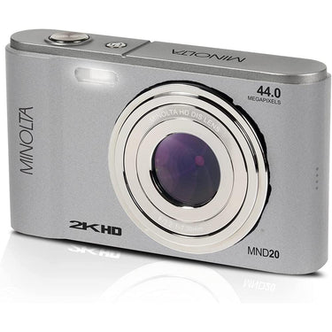Minolta MND20 44 MP 2.7K Ultra HD Digital Camera, Silver w/ Accessories Bundle