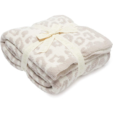 Barefoot Dreams CozyChic Safari Throw Blanket, Creamstone Leopard