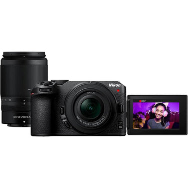 Nikon Z30 Mirrorless Camera w/16-50mm VR & 50-250mm VR Lens + 3 Year Extended Warranty