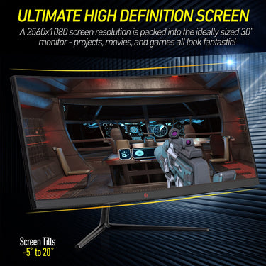 Deco Gear 30" Curved Monitor, 200 Hz, MPRT for Professionals and Gaming Open Box