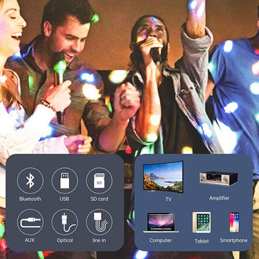 RHM K222 Karaoke Machine and Home Theater System with Wireless Microphones