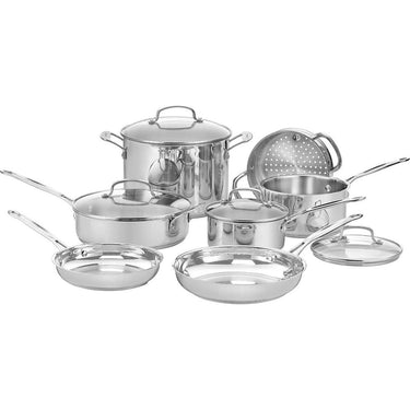 Cuisinart Chef's Classic Stainless 11-Piece Cookware Set with Cookware Rack