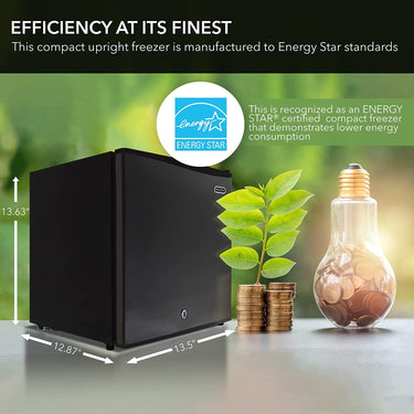 Whynter Mini Upright Freezer with Lock, Black Stainless Steel (CUF-110B)