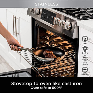 Ninja Foodi NeverStick Stainless 12-Inch Fry Pan (C60030)