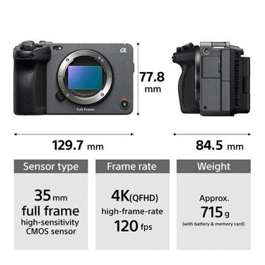 Sony Alpha FX3 Cinema Line 4K Full Frame Camera Body with XLR Handle Unit - ILME-FX3