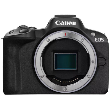 Canon EOS R50 Mirrorless Camera Body Black + Microphone & Tripod Accessories Bundle