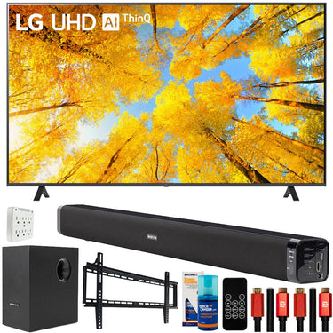 LG 75UQ7590PUB 75 Inch HDR 4K UHD Smart TV with Deco Gear Home Theater Bundle