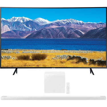 Samsung 55" HDR 4K UHD Smart Curved TV 2020 Model with 3.1.2ch Soundbar White