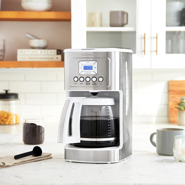 Cuisinart Perfectemp Coffee Maker, 14-Cup Glass, White, Factory Refurbished