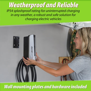 Deco Home Level 2 EV Charging Station, 9.6KW, 40 AMP, 240V, SAE J1772 and Tesla Plug, IP54