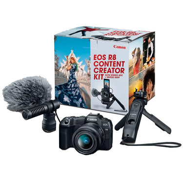 Canon EOS R8 Camera Content Creator Kit with Tripod Grip + Wireless Remote Control