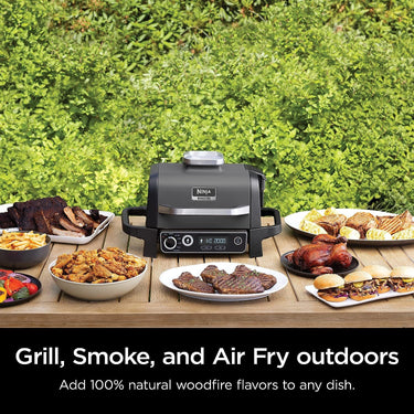 Ninja Woodfire Outdoor Grill and Smoker, Grey -  Factory Refurbished (OG701)