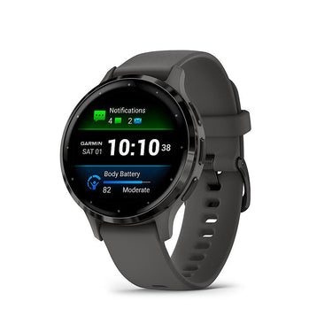 Garmin Venu 3S Fitness GPS Smartwatch Steel Bezel w/ Pebble Gray Case + Accessories Kit