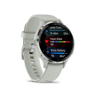 Garmin Venu 3S Fitness GPS Smartwatch Steel Bezel w/ Sage Gray Case + Accessories Kit