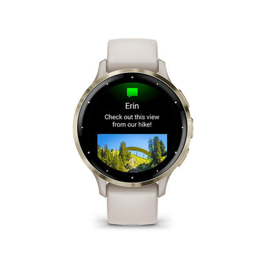 Garmin Venu 3S Fitness GPS Smartwatch Gold Steel Bezel w/ Ivory Case + Accessories Kit