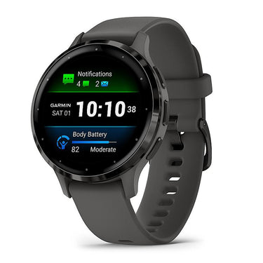Garmin Venu 3S Fitness GPS Smartwatch Steel Bezel w/ Pebble Gray Case + Accessories Kit