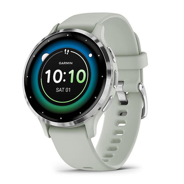 Garmin Venu 3S Fitness GPS Smartwatch Steel Bezel w/ Sage Gray Case + Accessories Kit