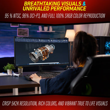 Deco Gear  40" Curved Ultrawide Nano IPS Monitor, 5120x2160 5K2K, 21:9, HDR10, 2-Pack