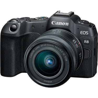 Canon EOS R8 Camera + 24-50mm IS STM Lens + 1TB Portable SSD + 2x 64GB Card + Reader