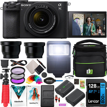 Sony a7C II Full Frame Mirrorless Camera Black + 28-60mm Lens & Essentials Kit Bundle