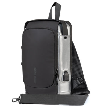 Deco Essentials Sling Backpack, Anti-Theft Combo Zipper Lock, External USB Charging, Waterproof