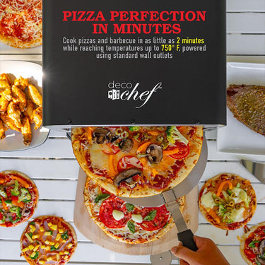 Deco Chef 13-inch Electric Pizza Oven w/ 12-in 2-in-1 Pizza Stone and Grill - Open Box