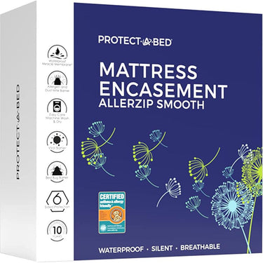 Protect-A-Bed AllerZip Smooth Waterproof Mattress Protector, Queen 13" (2-Pack)