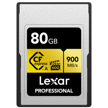 Lexar 80GB CFexpress Type A Pro Gold R900/W800 Memory Card (2-Pack) + Card Reader