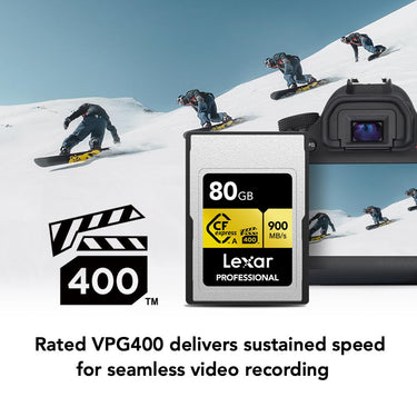 Lexar 80GB CFexpress Type A Pro Gold R900/W800 Memory Card + Card Reader