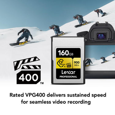 Lexar 160GB CFexpress Type A Pro Gold R900/W800 Memory Card + Card Reader